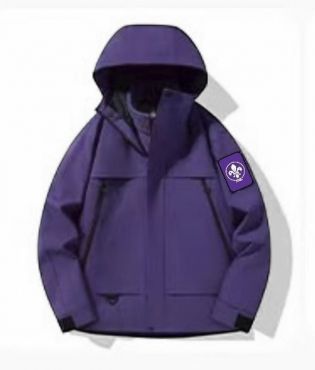 雙層衝鋒衣外套(世界徽)_紫色