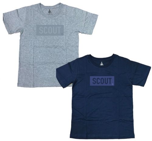 SCOUT立體凸印棉T-Shirt (灰色/丈青)