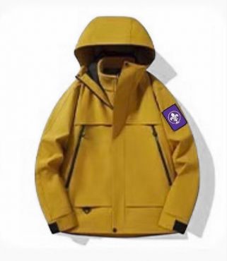 雙層衝鋒衣外套(世界徽)_黃色